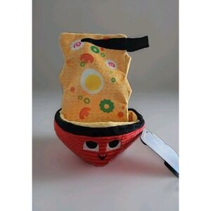 Bark Box Plush Ramen-Themed "Ramen Ren" Dog Toy Crinkle & Squeaker Size Med NWT